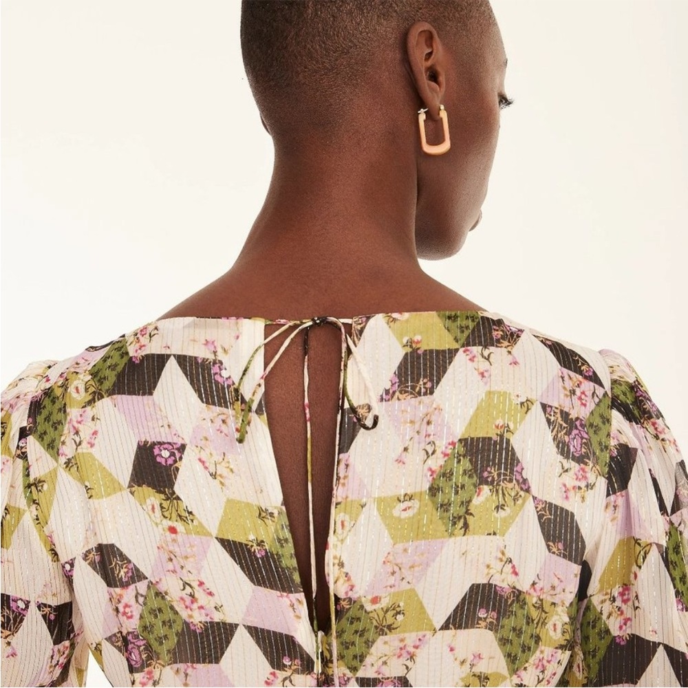 J Crew Lurex® metallic threads chiffon midi dress - Picture 10 of 10